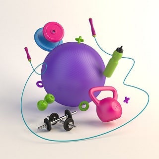 fitness concept 3d render