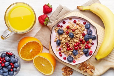 assorted healthy breakfast foods