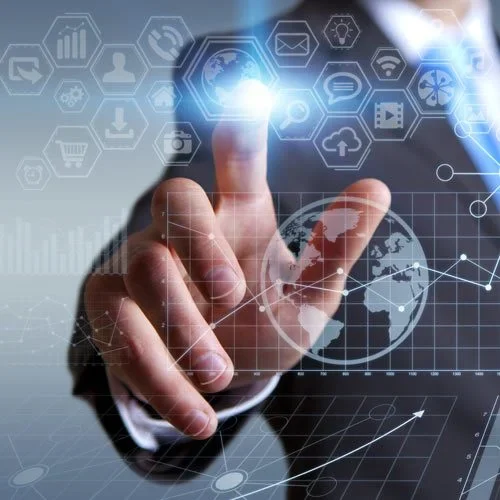 Office space with lush green plants. Sustainable and nature friendly corporate environment. Workspace for business productivity and employee wellbeing.